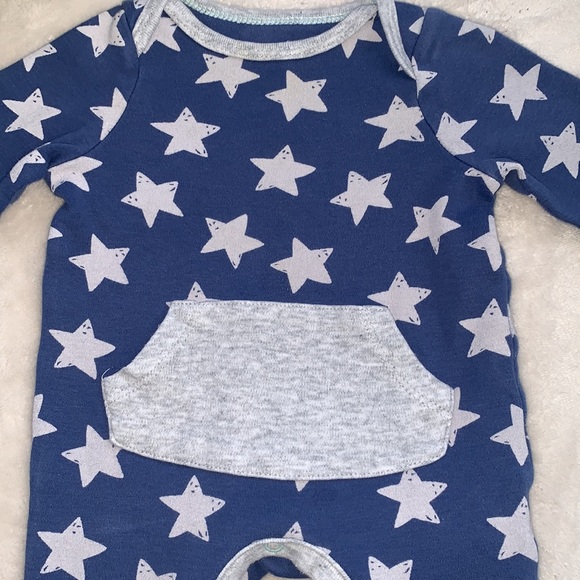 Cloud Island Newborn Blue & Gray Star Romper GUC - Picture 2 of 7